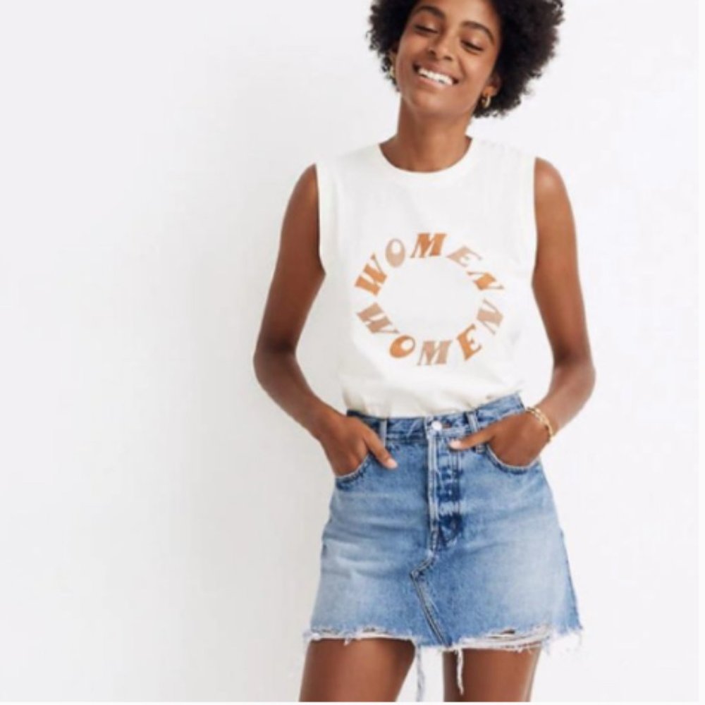 NWT Madewell Rigid Denim Relaxed Mini Skirt 26